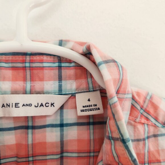 Janie and Jack Pink Plaid Long Sleeve Button Down Dress Shirt Toddler Boys 4 - Picture 7 of 9